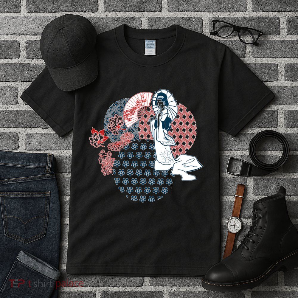 Geisha Fan Parasol Abstract Tall T-Shirt