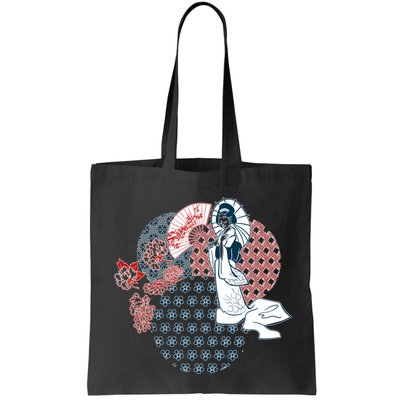Geisha Fan Parasol Abstract Bag