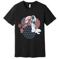 Geisha Fan Parasol Abstract Premium T-Shirt