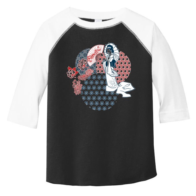 Geisha Fan Parasol Abstract Toddler Fine Jersey T-Shirt