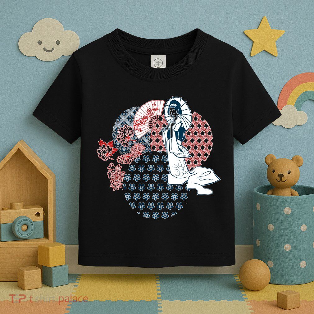 Geisha Fan Parasol Abstract Toddler T-Shirt