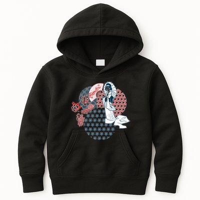 Geisha Fan Parasol Abstract Kids Hoodie