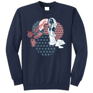 Geisha Fan Parasol Abstract Sweatshirt