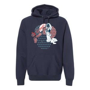 Geisha Fan Parasol Abstract Premium Hoodie