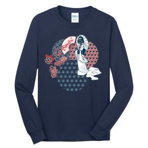 Geisha Fan Parasol Abstract Tall Long Sleeve T-Shirt