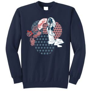 Geisha Fan Parasol Abstract Tall Sweatshirt