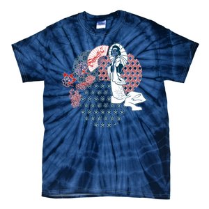 Geisha Fan Parasol Abstract Tie-Dye T-Shirt