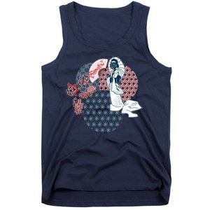 Geisha Fan Parasol Abstract Tank Top