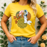 Geisha Fan Parasol Abstract Womens T-Shirt