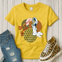 Geisha Fan Parasol Abstract Womens T-Shirt