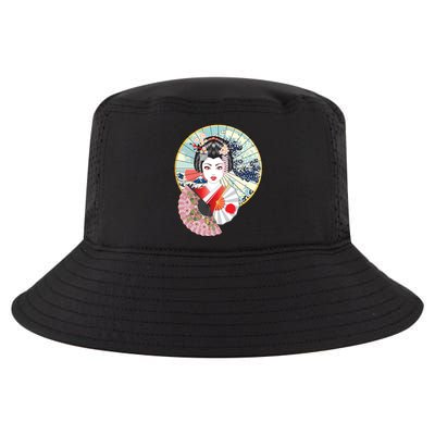 Geisha Great Wave Frame Fans Cool Comfort Performance Bucket Hat