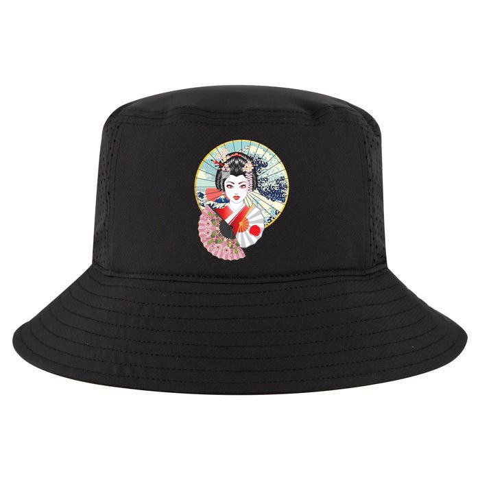 Geisha Great Wave Frame Fans Cool Comfort Performance Bucket Hat
