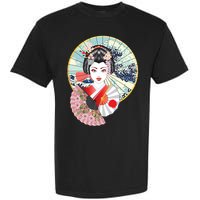 Geisha Great Wave Frame Fans Garment-Dyed Heavyweight T-Shirt