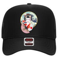 Geisha Great Wave Frame Fans High Crown Mesh Back Trucker Hat