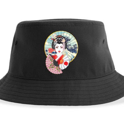 Geisha Great Wave Frame Fans Sustainable Bucket Hat