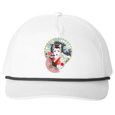 Geisha Great Wave Frame Fans Snapback Five-Panel Rope Hat