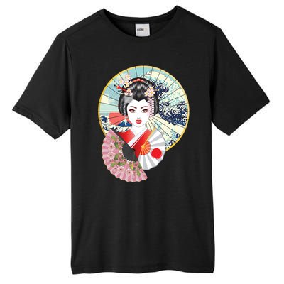 Geisha Great Wave Frame Fans Tall Fusion ChromaSoft Performance T-Shirt