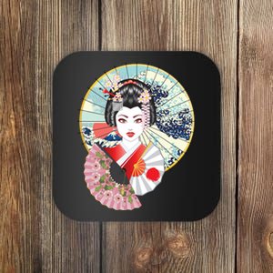 Geisha Great Wave Frame Fans Coaster