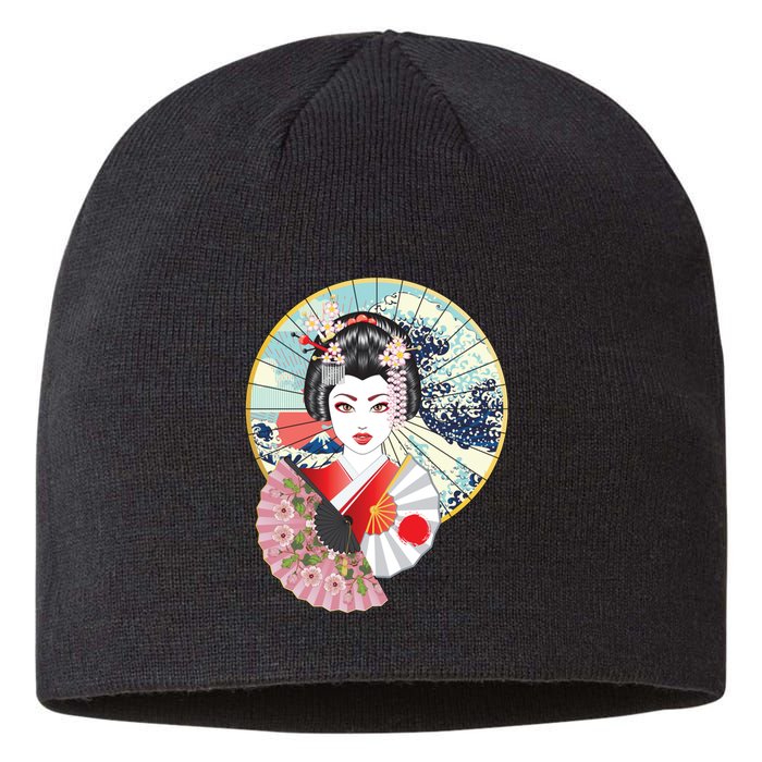 Geisha Great Wave Frame Fans Sustainable Beanie