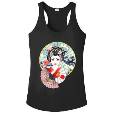 Geisha Great Wave Frame Fans Ladies PosiCharge Competitor Racerback Tank