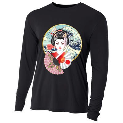 Geisha Great Wave Frame Fans Cooling Performance Long Sleeve Crew