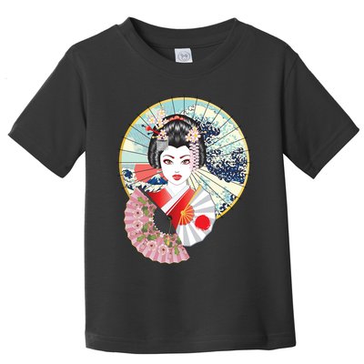Geisha Great Wave Frame Fans Toddler T-Shirt