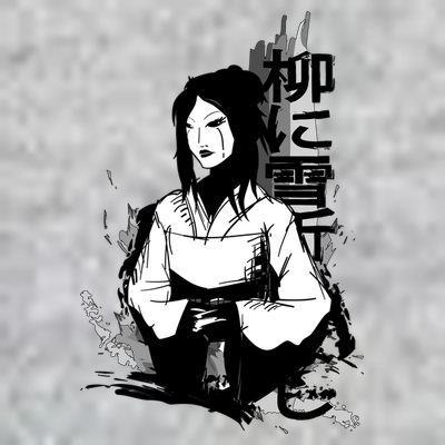 Geisha Japanese Script Greyscale T-Shirt