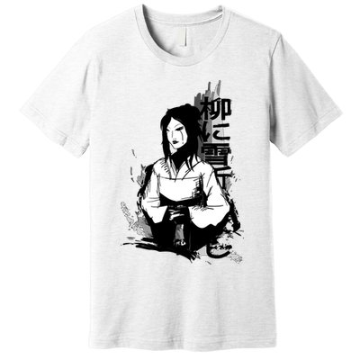 Geisha Japanese Script Greyscale Premium T-Shirt