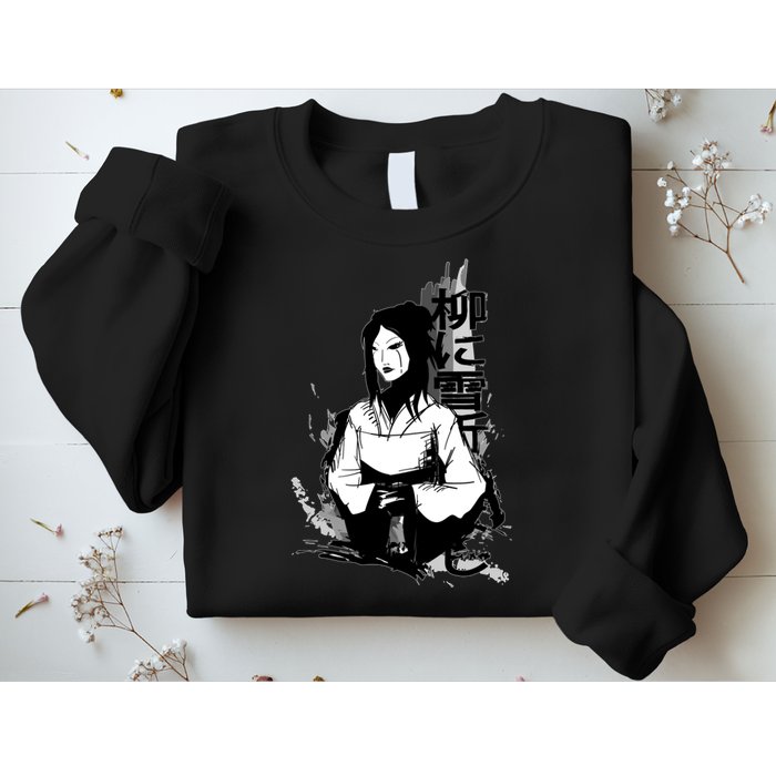 Geisha Japanese Script Greyscale Sweatshirt