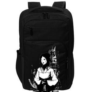 Geisha Japanese Script Greyscale Impact Tech Backpack