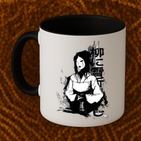 Geisha Japanese Script Greyscale Mug