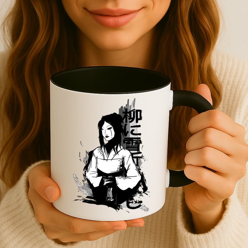 Geisha Japanese Script Greyscale Mug