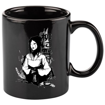 Geisha Japanese Script Greyscale 11oz C Handle Ceramic Mug