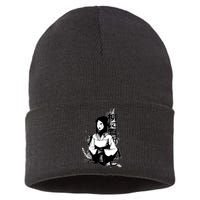Geisha Japanese Script Greyscale Sustainable Knit Beanie