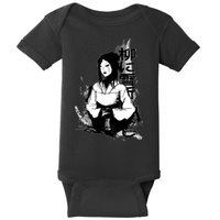 Geisha Japanese Script Greyscale Baby Bodysuit