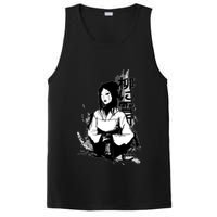 Geisha Japanese Script Greyscale PosiCharge Competitor Tank