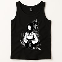 Geisha Japanese Script Greyscale Tank Top