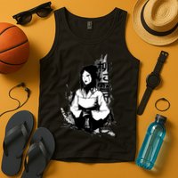 Geisha Japanese Script Greyscale Tank Top
