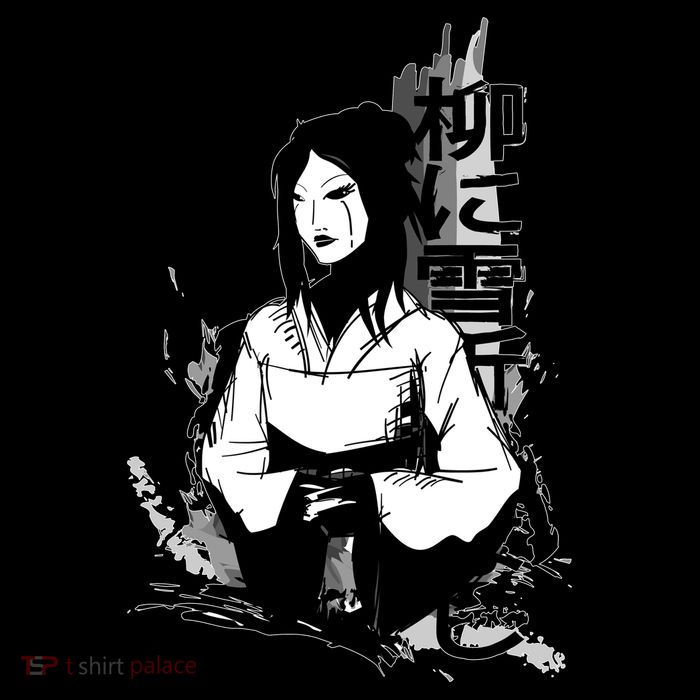 Geisha Japanese Script Greyscale Women's V-Neck T-Shirt