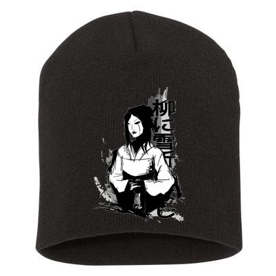 Geisha Japanese Script Greyscale Short Acrylic Beanie