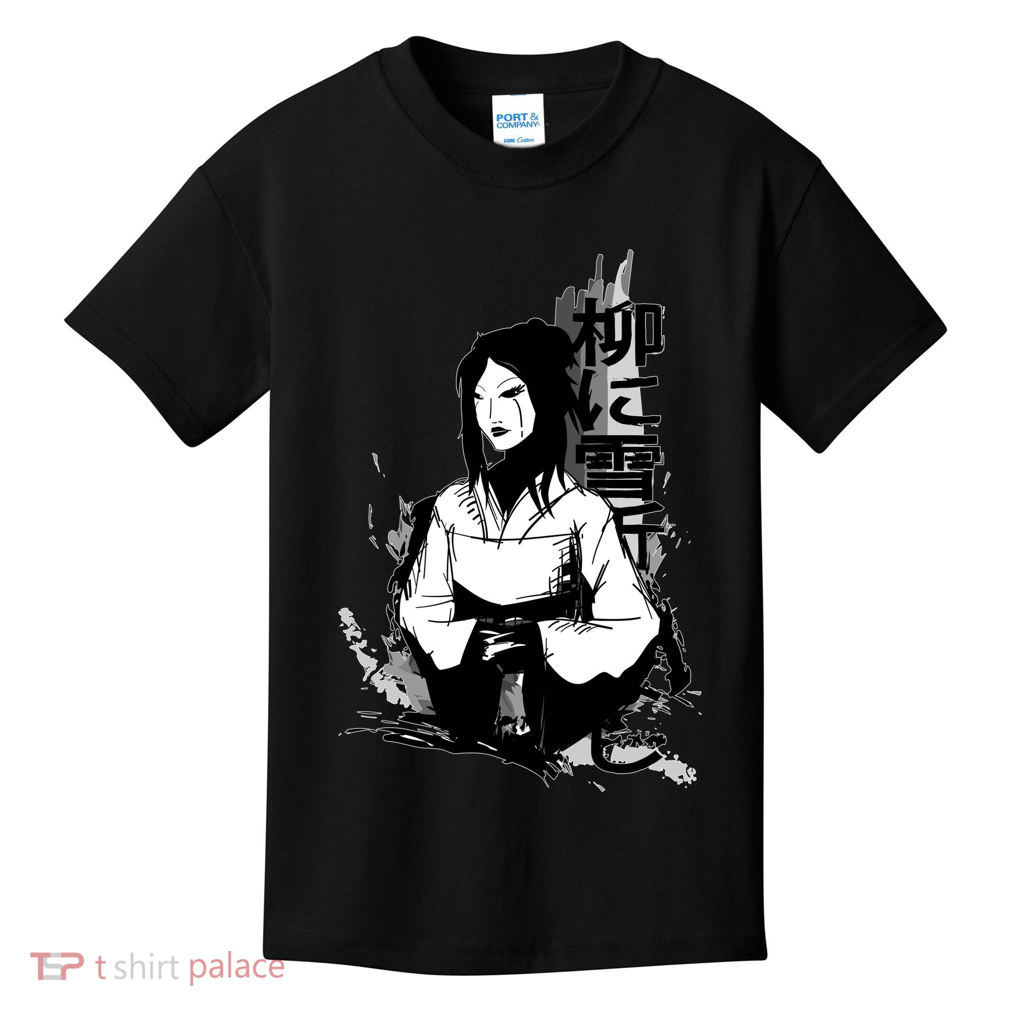 Geisha Japanese Script Greyscale Kids T-Shirt