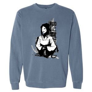 Geisha Japanese Script Greyscale Garment-Dyed Sweatshirt