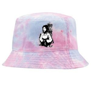 Geisha Japanese Script Greyscale Tie-Dyed Bucket Hat