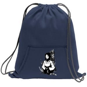 Geisha Japanese Script Greyscale Sweatshirt Cinch Pack Bag