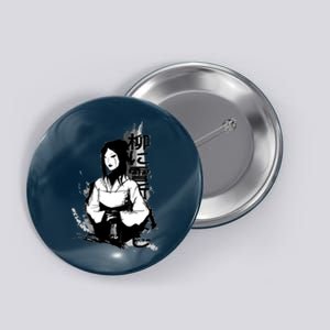 Geisha Japanese Script Greyscale Button