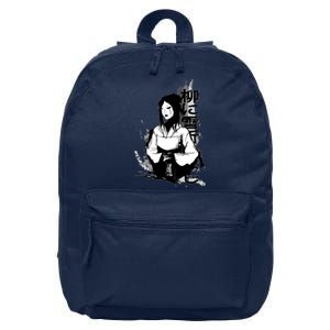 Geisha Japanese Script Greyscale 16 in Basic Backpack