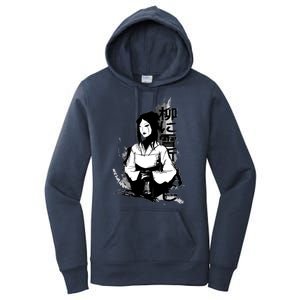 Geisha Japanese Script Greyscale Women's Pullover Hoodie