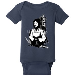 Geisha Japanese Script Greyscale Baby Bodysuit