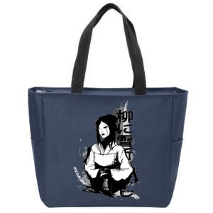 Geisha Japanese Script Greyscale Zip Tote Bag