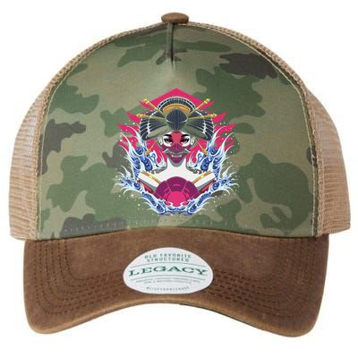 Geishia Ninja Mask Japanese Art Legacy Tie Dye Trucker Hat